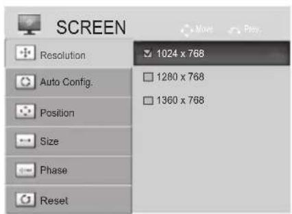 LG 37LD420N - Selecting Resolution - 3