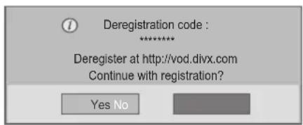 LG 50PA550T - DivX® VOD Deregistration - 1