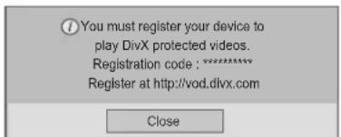 LG 42LX6900 - DIVX REGISTRATION CODE - 5