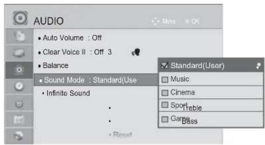 LG 42LX6900 - SOUND SETTING ADJUSTMENT -USER MODE - 2