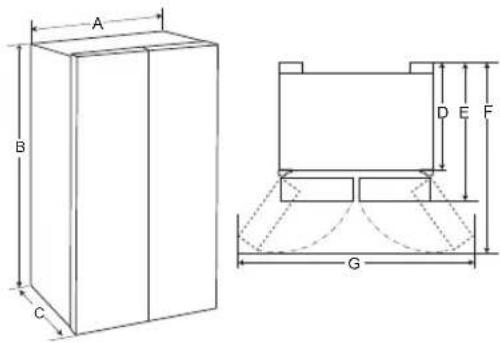 LG GC-L247KQDV - Dimensions and Clearances - 1