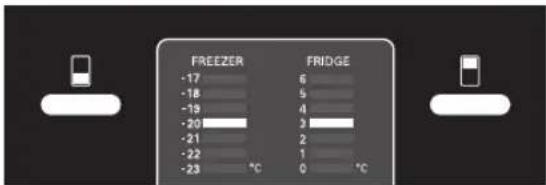 FREEZER -17 -18 -19 -20 -21 -22 -23 °C FRIDGE 6 5 4 3 2 1 0 °C
