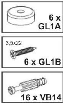 6 x GL1A 3,5x22 6 x GL1B 16 x VB14