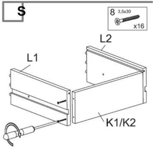 S L1 L2 K1/K2 8 3,5x30 x16