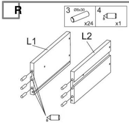 R 3 Ø8x30 x24 4 x1 L1 L2