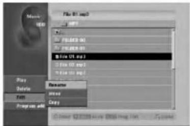 LG LH-RH7505SA - Naming a file on the HDD or Memory Card - 1