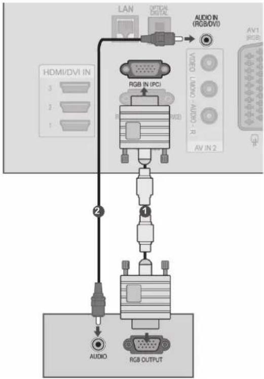 LG 55LX950N - CONNECTING WITH A D-SUB 15 PIN CABLE - 1