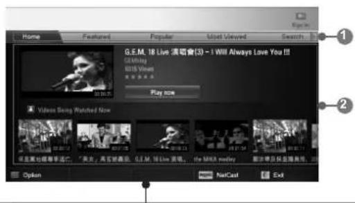LG 55LX950N - YouTube Screen Components - 1