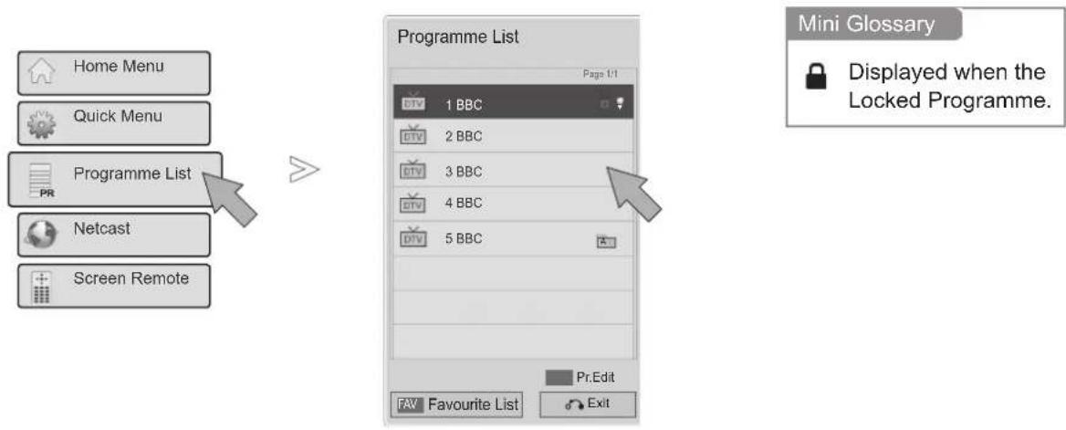 LG 55LX950N - SELECTING THE PROGRAMME LIST - 1