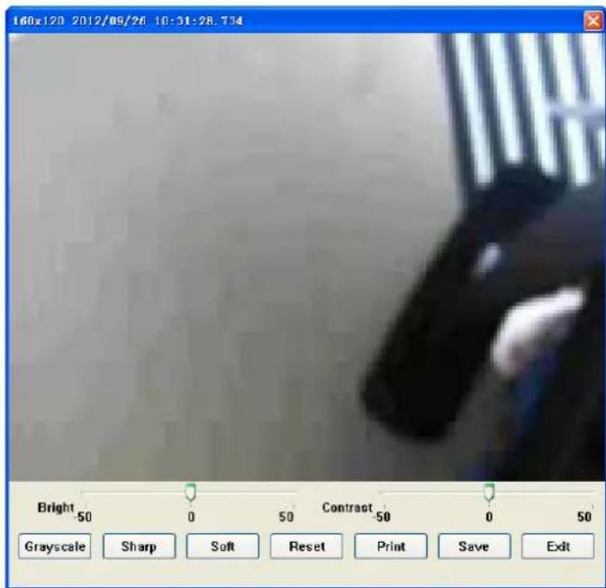 160x120 2012/09/26 10:31:28.734 Bright -50 0 50 Contrast -50 0 50 Grayscale Sharp Soft Reset Print Save Exit
