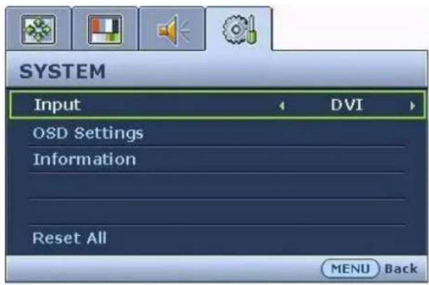 BENQ FP92E - System menu - 1
