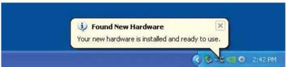 Found New Hardware Your new hardware is installed and ready to use.