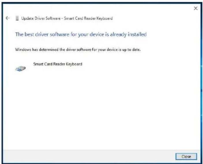 Update Driver Software - Smart Card Reader Keyboard The best driver software for your device is already installed Windows has determined the driver software for your device is up to date. Smart Card Reader Keyboard Close