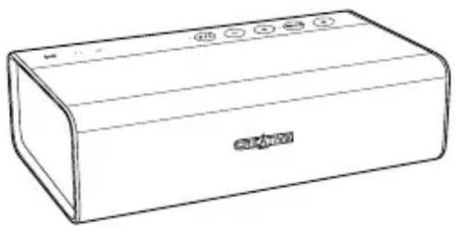 Line drawing of a rectangular air conditioner unit with control buttons (no text or symbols)