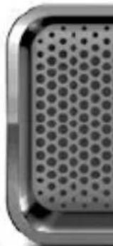 Close-up of a perforated metal tray with circular holes, no text or symbols visible