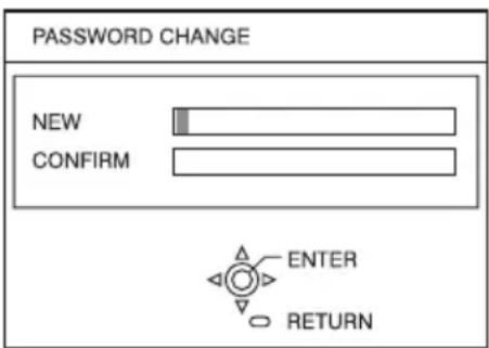 PASSWORD CHANGE NEW CONFIRM ENTER RETURN