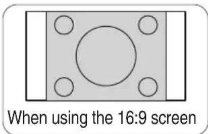 When using the 16:9 screen