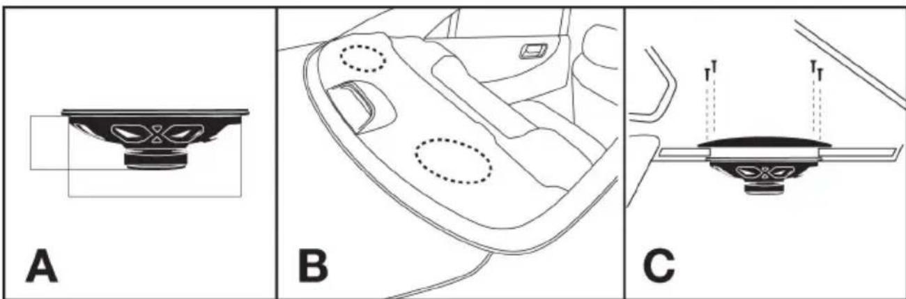 PowerBass 2XL-463 - ILLUSTRATION OF REAR DECK MOUNT INSTALLATION - 1
