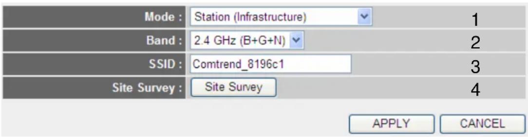 Comtrend WR-5882 - Setup procedure for 'Station-Infrastructure': - 1