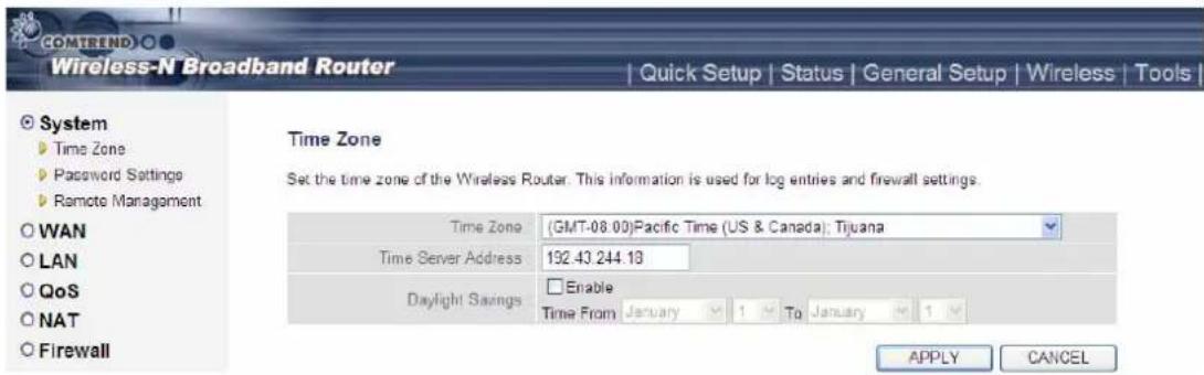 Comtrend WR-5882 - 2-4-1 Time zone and time auto-synchronization - 1