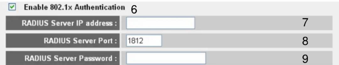 Comtrend WR-5882 - Enable 802.1x Authentication (6): - 1