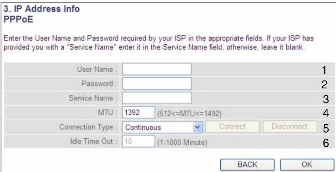 Comtrend WR-5882 - 2-5-2 Setup procedure for 'PPPoE': - 1