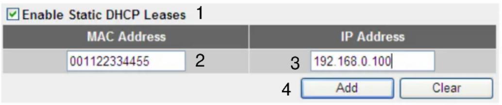 Comtrend WR-5882 - 2-6-3 Static DHCP Leases Table: - 1