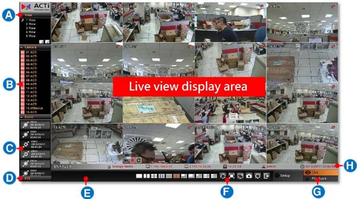 ACTi ENR-110 - Live Page UI Overview - 1