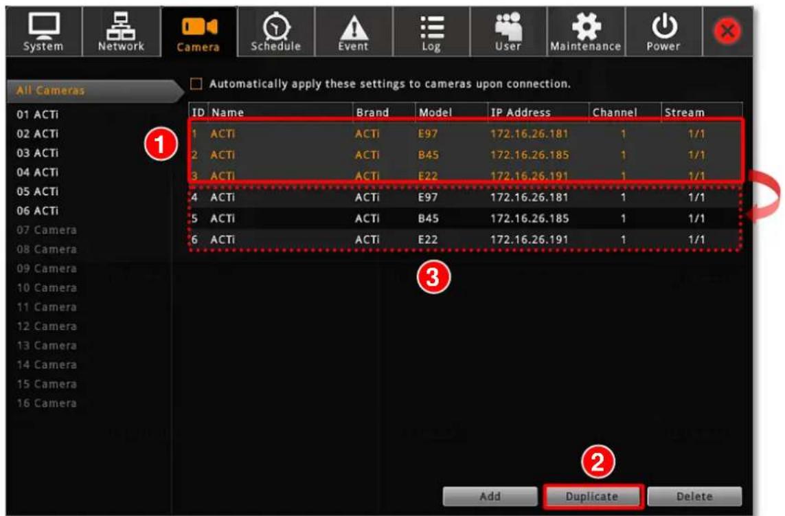 ACTi ENR-110 - Copy Camera Settings - 1