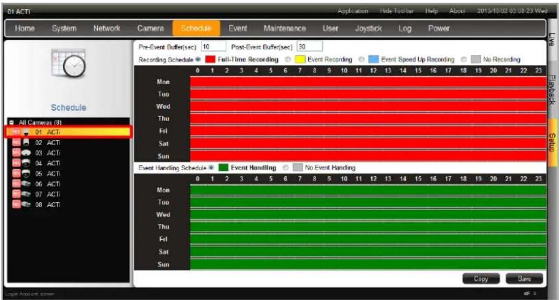 ACTi ENR-110 - Set Recording Schedule - 1