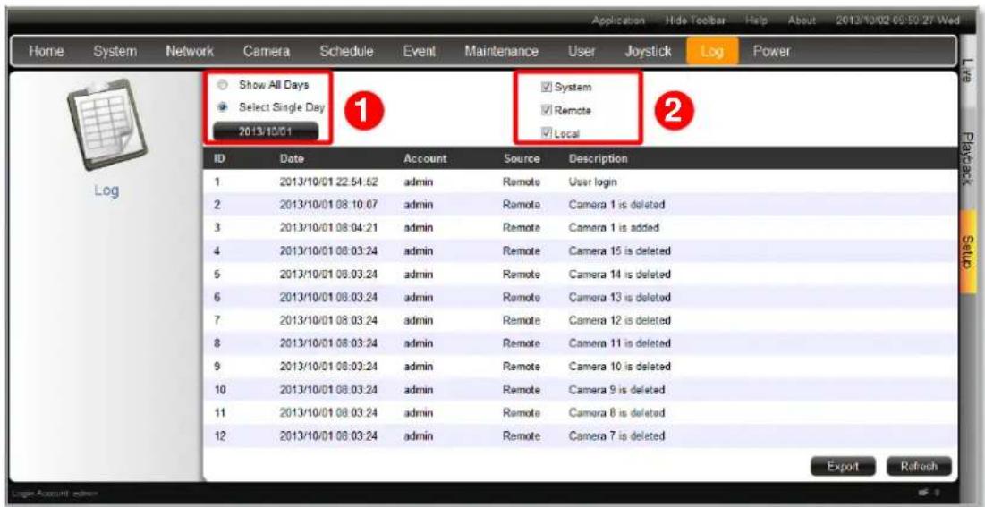 ACTi ENR-110 - System Log - 1