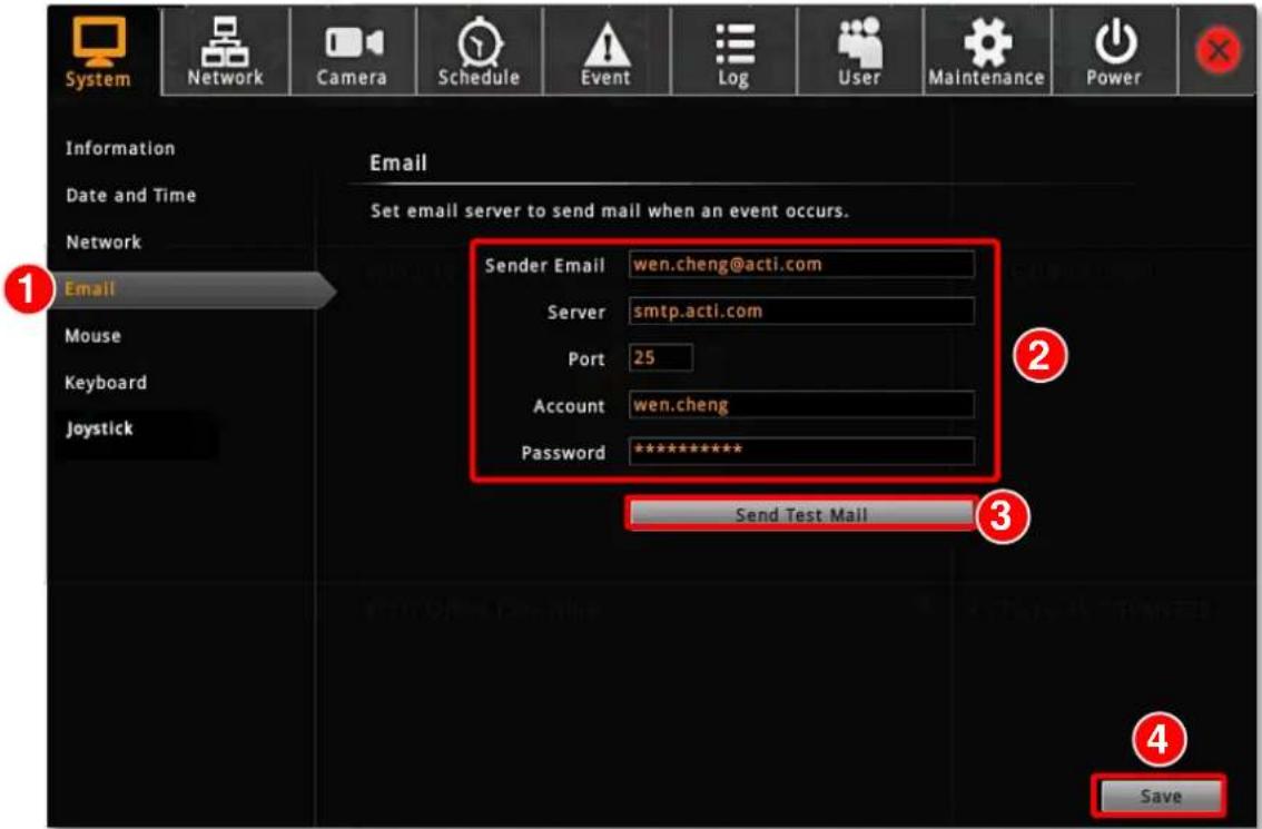 ACTi ENR-110 - E-mail Settings - 1