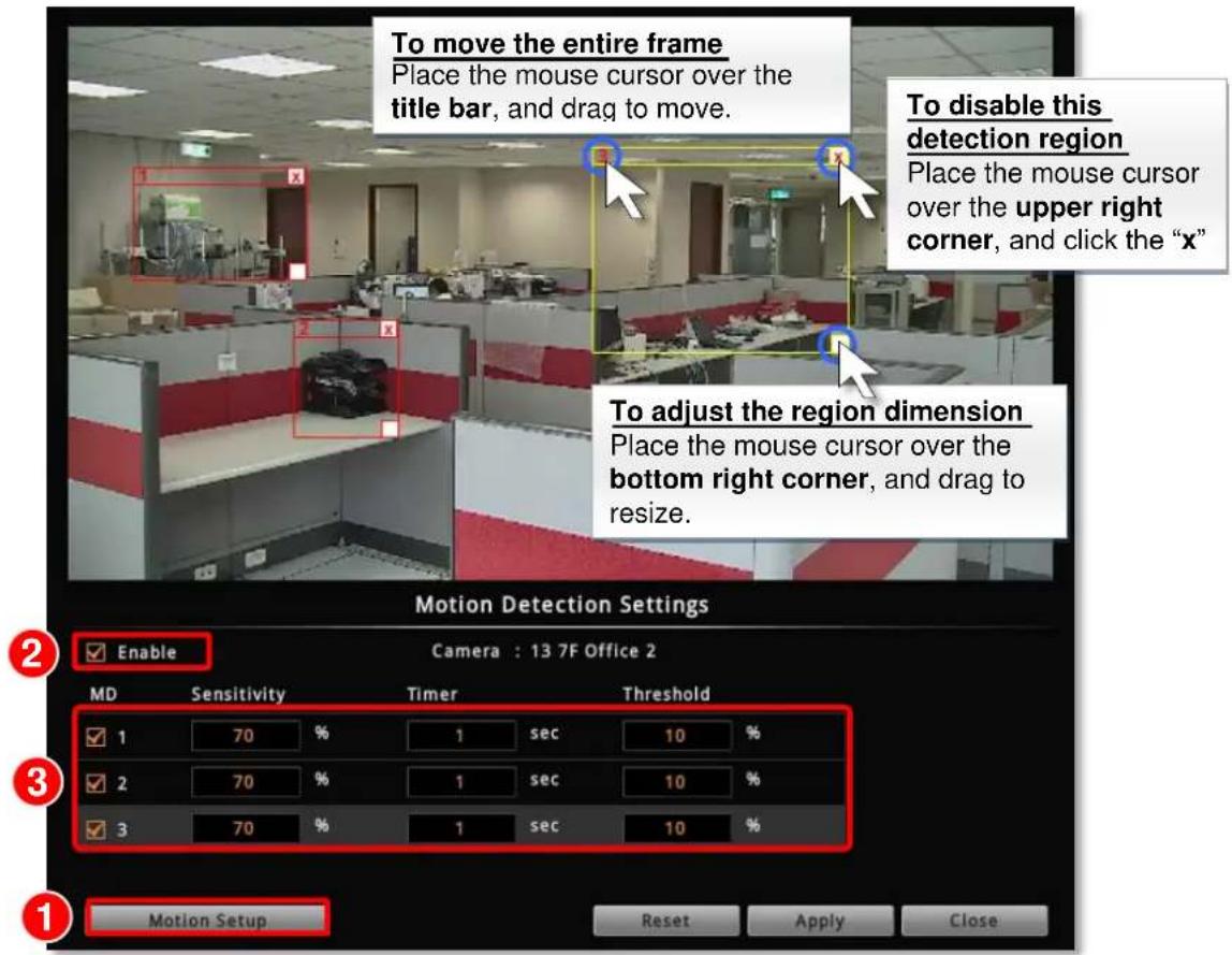 ACTi ENR-110 - Motion Settings - 1
