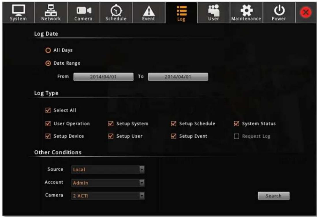 ACTi ENR-110 - System Log - 1