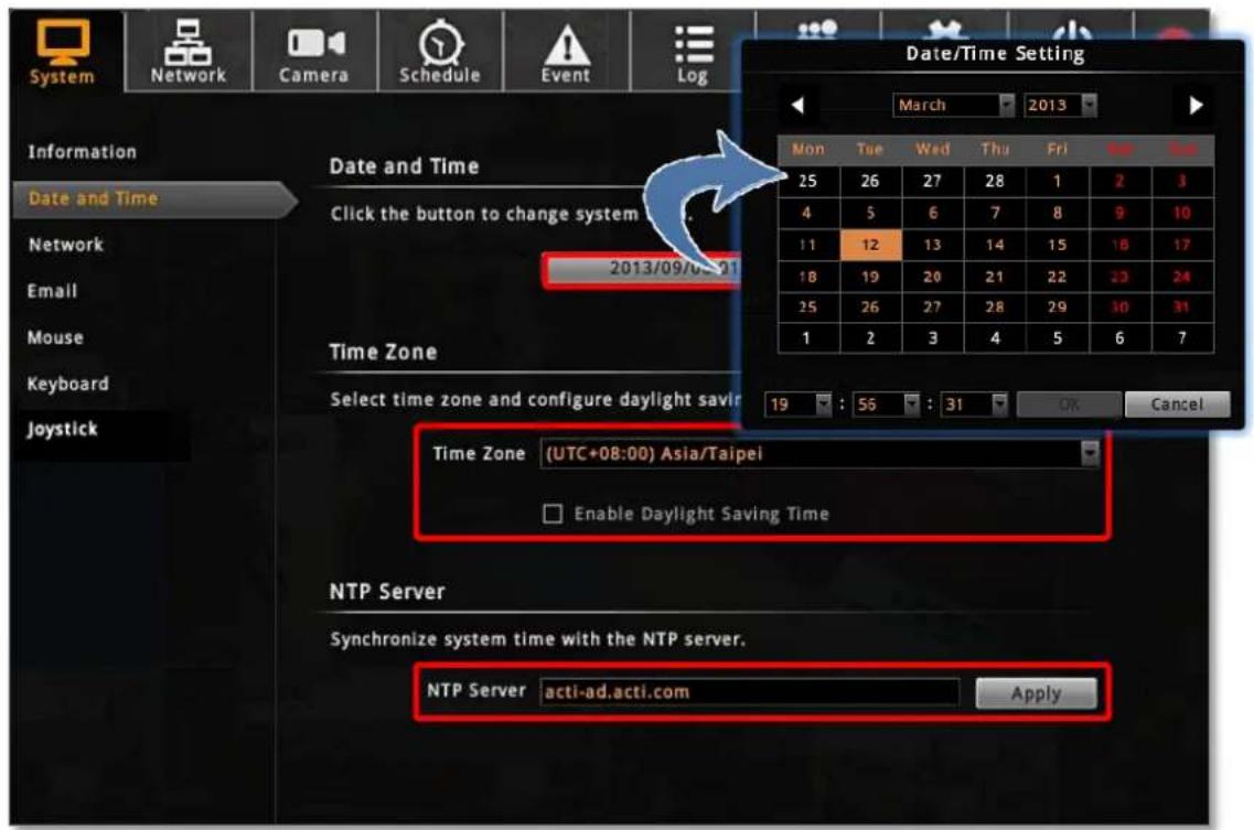 ACTi ENR-110 - Date & Time - 1