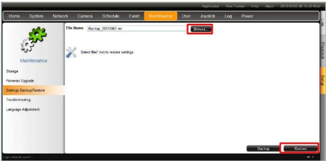 ACTi ENR-110 - Restore - 1