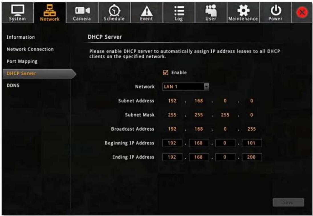 ACTi ENR-110 - Enable DHCP Server - 1