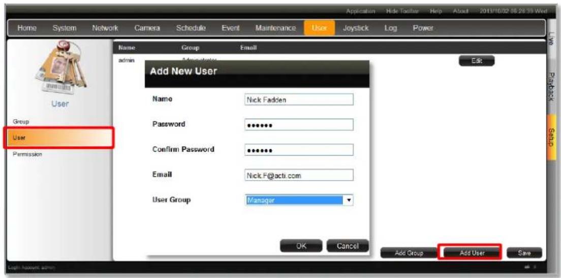 ACTi ENR-110 - Add a User - 1