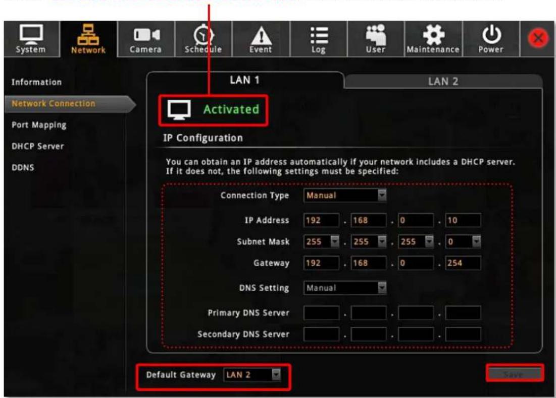 ACTi ENR-110 - LAN Connection Status - 1