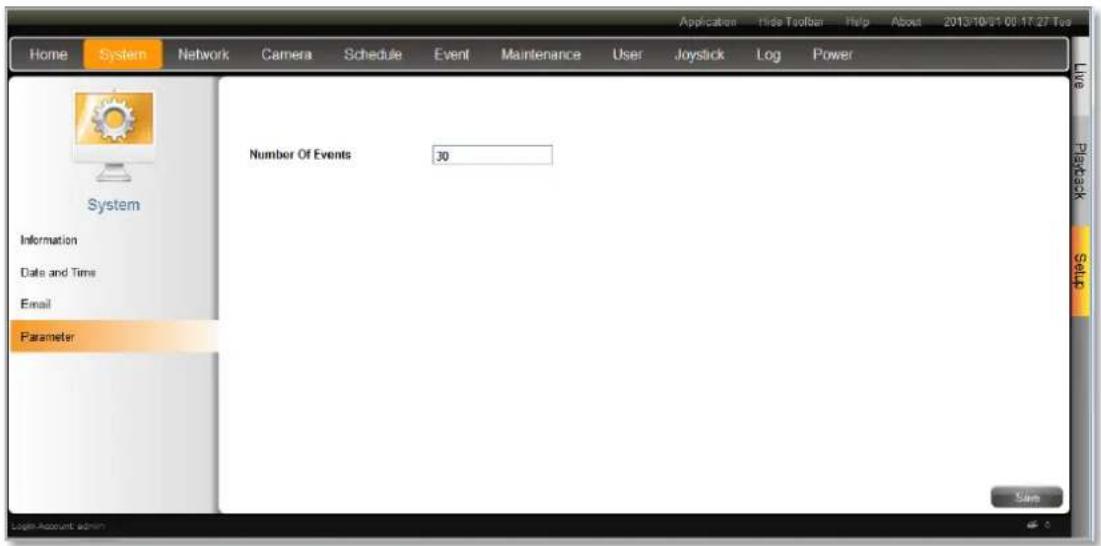 ACTi ENR-110 - Live Screen Event List Setting - 1