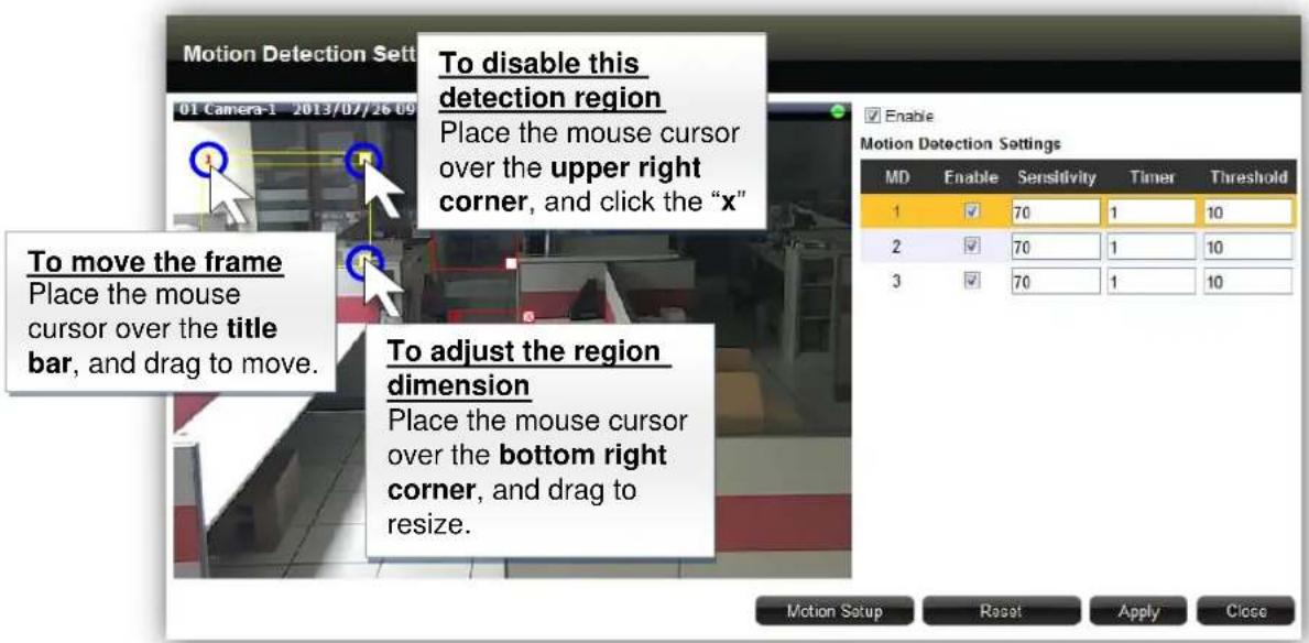 ACTi ENR-110 - Motion Settings - 2