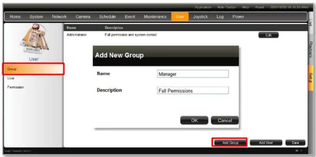 ACTi ENR-110 - Add a Group - 1