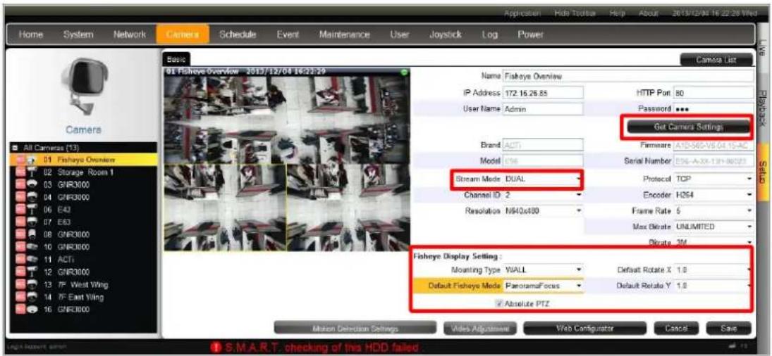 ACTi ENR-110 - Adjust Fisheye Display Settings - 1