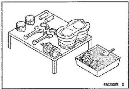 KAWASAKI Z900 (2016) - Arrangement and Cleaning of Removed Parts - 1