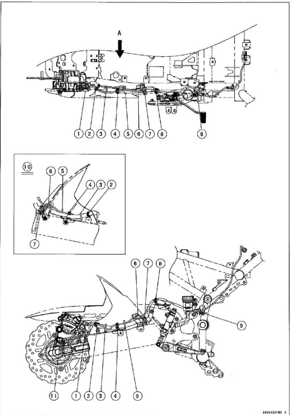KAWASAKI Z900 (2016) - Cable, Wire, and Hose Routing - 1