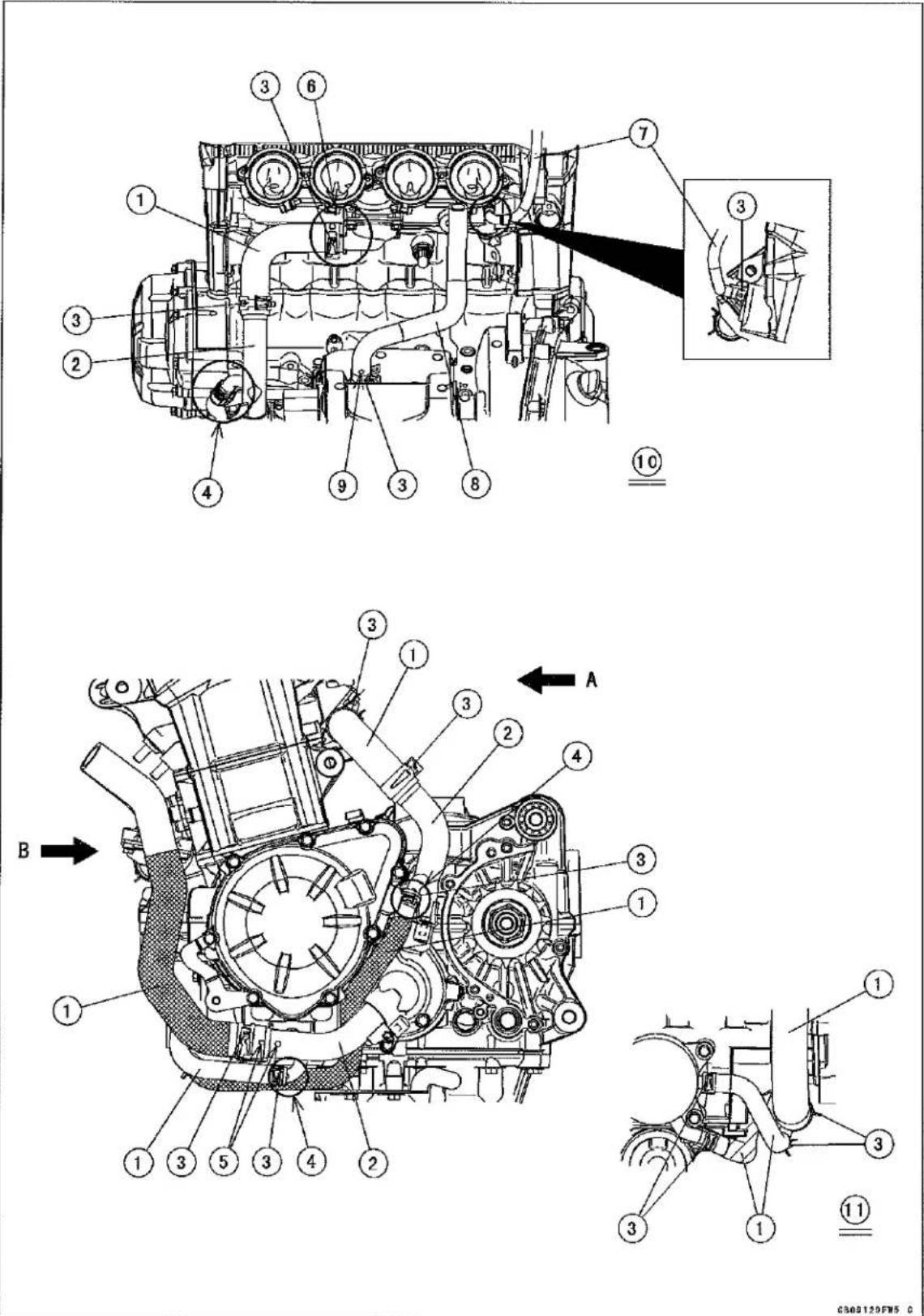 KAWASAKI Z900 (2016) - Cable, Wire, and Hose Routing - 1