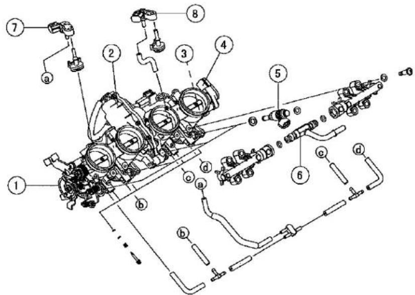 KAWASAKI Z900 (2016) - Throttle Body Assy Disassembly - 1