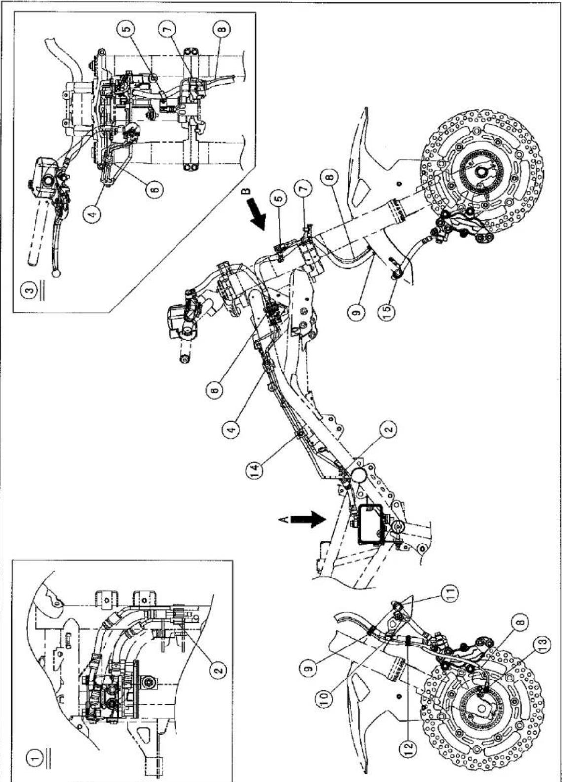 KAWASAKI Z900 (2016) - Cable, Wire, and Hose Routing - 1