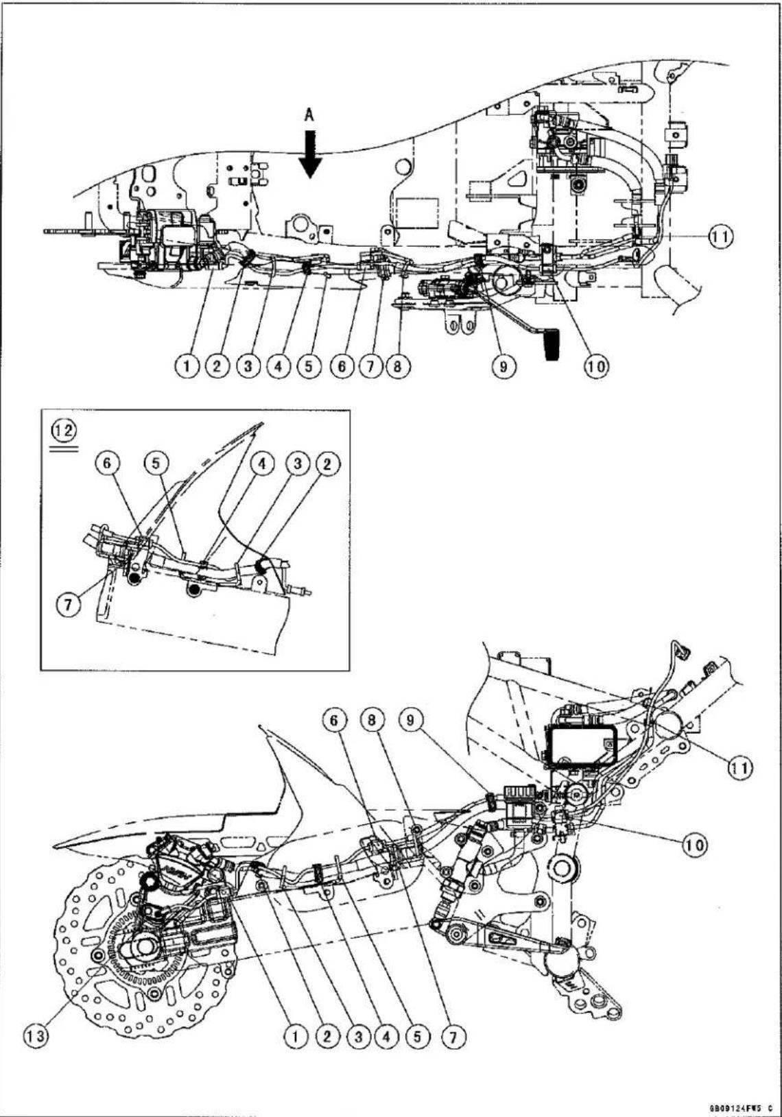 KAWASAKI Z900 (2016) - Cable, Wire, and Hose Routing - 1
