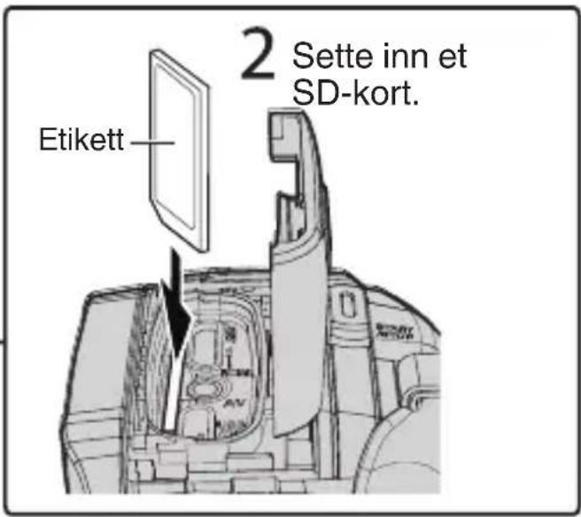 2 Sette inn et SD-kort. Etikett